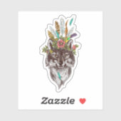 Boho Style Wolf Halo Portrait Sticker (Vel)