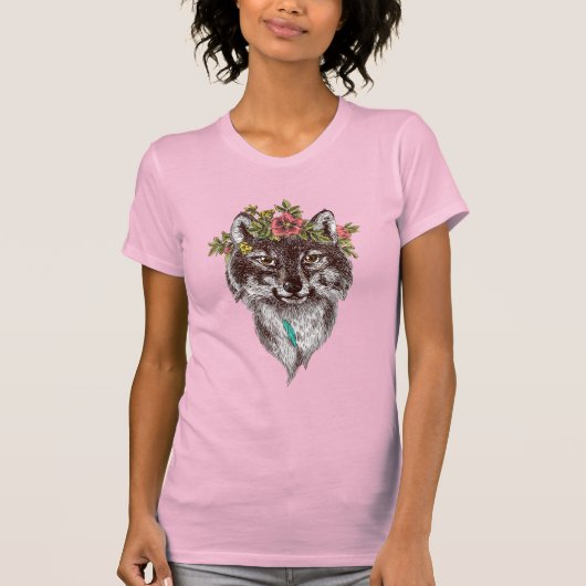 Boho Style Wolf Halo Portrait T-shirt (Voorkant)