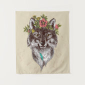 Boho Style Wolf Halo Portrait Wandkleed (Voorkant)