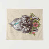 Boho Style Wolf Halo Portrait Wandkleed (Voorkant (horizontaal))