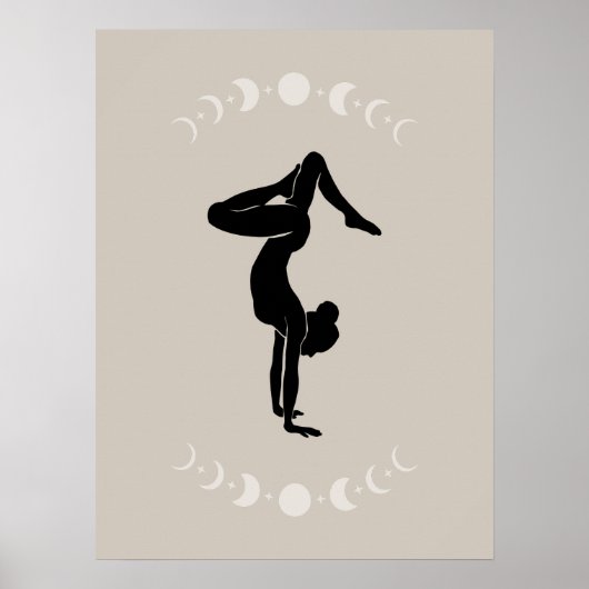 Boho Style Yoga Pose Art Poster (Voorkant)