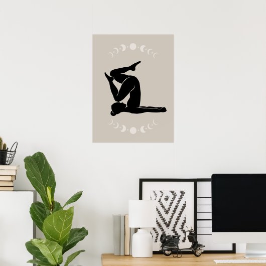 Boho Style Yoga Pose Yoga Poster (Thuiskantoor)