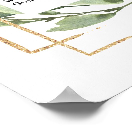 Boho succulent blad floraalgoud geometrisch poster (Hoek)