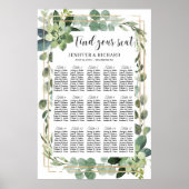 Boho succulent blad floraalgoud geometrisch poster (Voorkant)