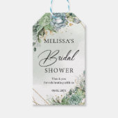 Boho succulent bloemen greenery Gold Vrijgezellenf Cadeaulabel (Voorkant)