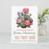 Boho Succulent, Cactus, Western, Baby shower Kaart (Staand voorkant)