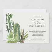 BOHO SUCCULENT DESERT CACTI FAUNA BABY SHOWER KAART (Voorkant)
