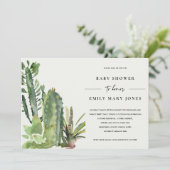 BOHO SUCCULENT DESERT CACTI FAUNA BABY SHOWER KAART (Staand voorkant)