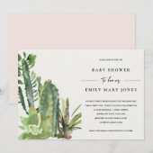 BOHO SUCCULENT DESERT CACTI FAUNA BABY SHOWER KAART (Voorkant / Achterkant)