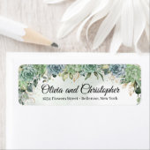 Boho succulent eucalyptus faux gold lijst etiket (Insitu)