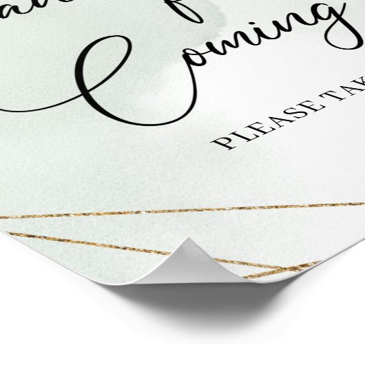 Boho succulent eucalyptus gold Bedankt voor Coming Poster (Hoek)