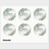 Boho succulent eucalyptus gold lijst bedankt ronde sticker (Vel)