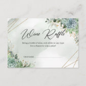 Boho succulent eucalyptus gold lijst Wijn Raffle Informatiekaartje (Voorkant)