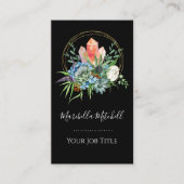 Boho Succulent Flowers Bouquet Crystals Waterverf Visitekaartje (Voorkant)