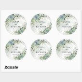 Boho succulent green eucalyptus gold lijst ronde sticker (Vel)