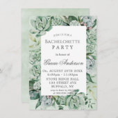 Boho Succulent Greenery Bachelorette Party Kaart (Voorkant / Achterkant)