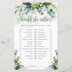 Boho succulent greenery boho Will she Rather game