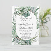 Boho Succulent Greenery Engagement Party Kaart (Staand voorkant)