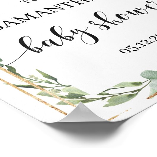 Boho succulent greenery foliage welkomstteken poster (Hoek)