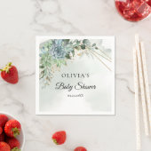 Boho succulent greenery gold lijst Baby shower Servet (Insitu)