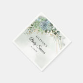 Boho succulent greenery gold lijst Baby shower Servet (Hoek)