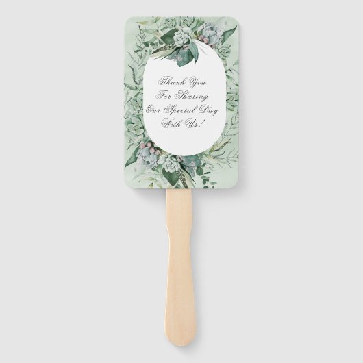 Boho Succulent Greenery Wedding Bedankt Handwaaier (Achterkant)