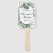 Boho Succulent Greenery Wedding Bedankt Handwaaier (Voorkant)