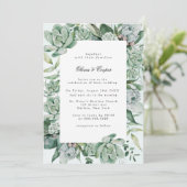Boho Succulent Greenery Wedding Invitation Kaart (Staand voorkant)