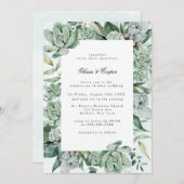 Boho Succulent Greenery Wedding Invitation Kaart (Voorkant / Achterkant)