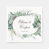 Boho Succulent Greenery Wedding Napkins Servet (Voorkant)