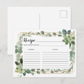 Boho succulent groen recept kaarten voor bruid (Voorkant / Achterkant)