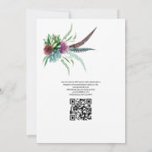 Boho Succulent Plant QR Code RSVP Weddenschap Kaart (Achterkant)
