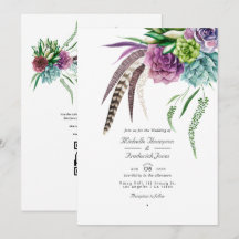 Boho Succulent Plant QR Code RSVP Weddenschap