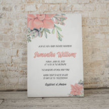 Boho Succulent Waterverf Green Coral Baby shower