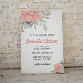 Boho Succulent Waterverf Green Coral Baby shower Kaart