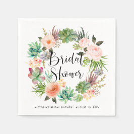 Boho Succulenten Bloemenkrans Zomer Bruidsfeest Servet