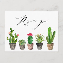 Boho Succulenten en Cactus Huwelijk RSVP Briefkaart