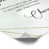 Boho succulenten eucalyptus goud open bar bordje poster (Hoek)