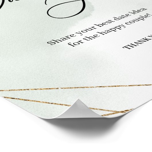 Boho succulents eucalyptus gold Date jar game sign Poster (Hoek)