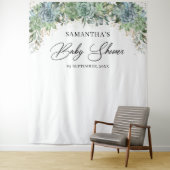 Boho succulents eucalyptus gold lijst baby shower wandkleed (In situ)