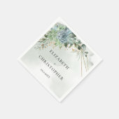 Boho Succulents eucalyptus gold lijst bruiloft Servet (Hoek)