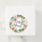 Boho Succulents Floral Wreath Baby shower Bedankjes Labels (In situ)