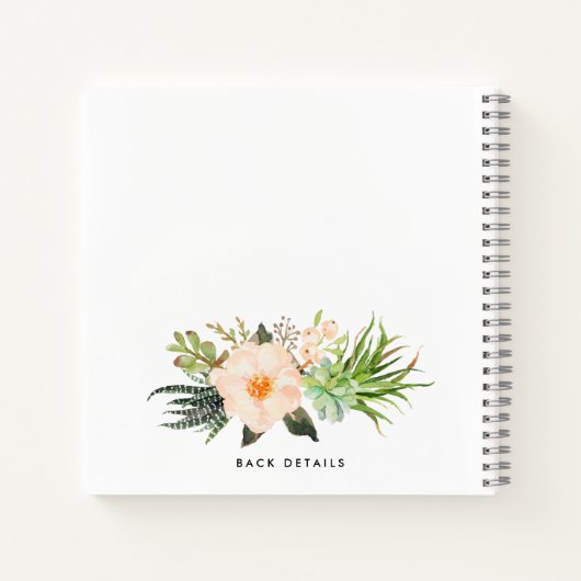 Boho Succulents Floral Wreath  Notitieboek (Achterkant)
