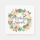 Boho Succulents Floral Wreath Summer Baby shower Servet (Voorkant)