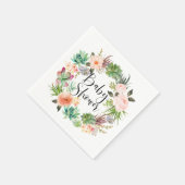 Boho Succulents Floral Wreath Summer Baby shower Servet (Hoek)