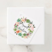 Boho Succulents Floral Wreath Sweet Sixteen Bedankjes Labels (In situ)