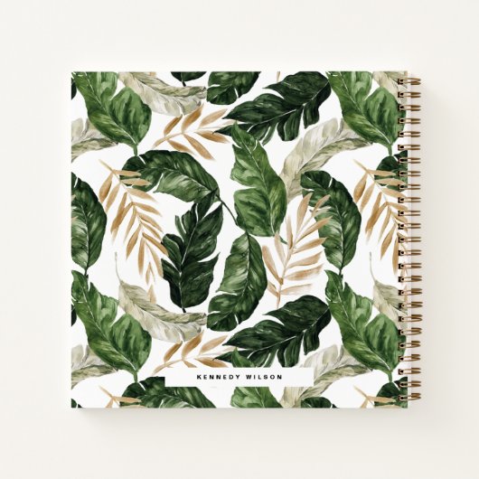 Boho Succulents Letter K Monogram Gepersonaliseerd Notitieboek (Achterkant)