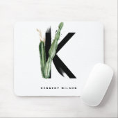 Boho Succulents Letter K Monogram Tropical Muismat (Met muis)