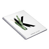 Boho Succulents Letter K Monogram Tropical Notitieboek (Rechterzijde)
