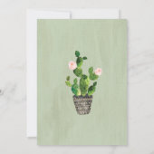 Boho Succulents Sweet Sixteen Pink Bloemen Uitnodi Kaart (Achterkant)